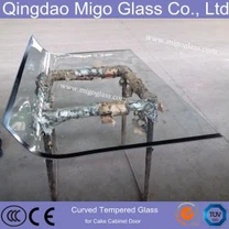 10 mm šilkinio ekrano karštai išlenktas stiklas, skirtas tortų vitrinai